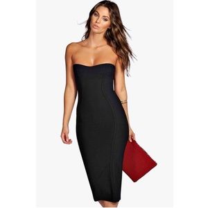 Bandeau Bandage Midi Bodycon Dress